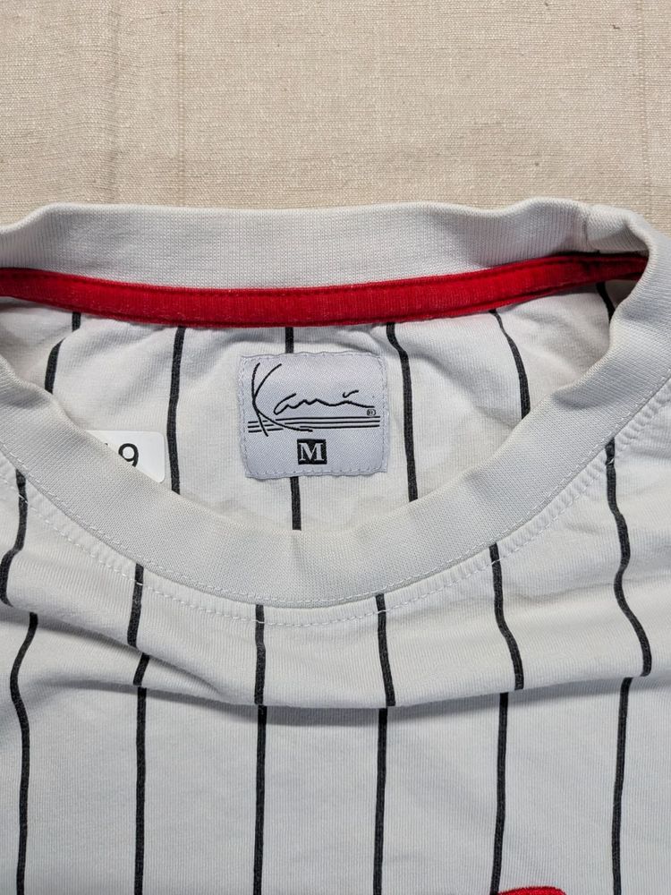 Striped T Shirt White Black Minimal Basic Tee imagen 3